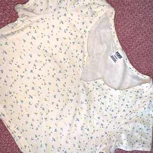 Pink floral crop top